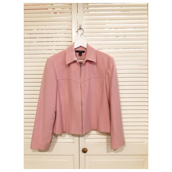 Louben Pink Wool Full Zip Collared Coat - Picture 5 of 8